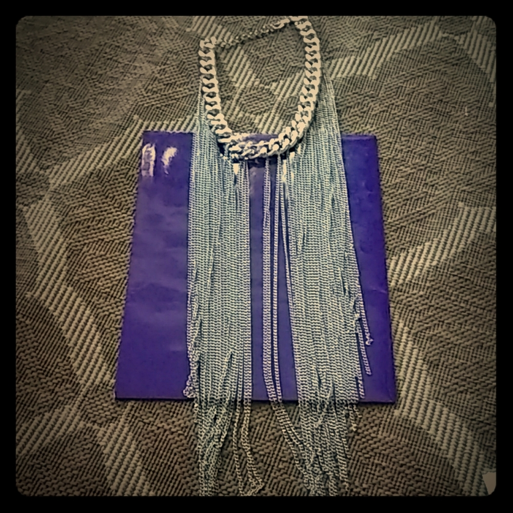 Statement Silver Tone Necklace - image 1